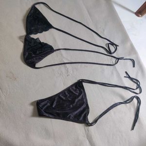 Lace Trim Bikini Set