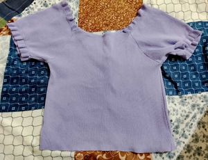 Lilac Ruffle Knit Top