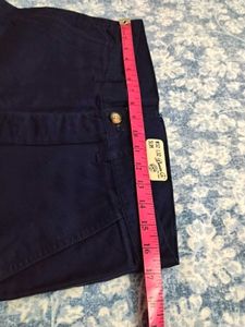 Navy Blue Straight Fit Pants