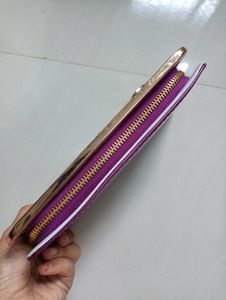 Vibrant Purple Floral Clutch Wallet