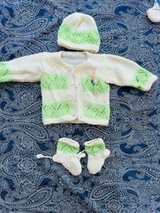 Baby Knit Sweater, Hat &amp; Booties Set