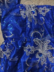 Royal Blue Embroidered Y2k chatpate top