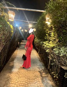 Elegant Red Evening Gown 👠💋❤️🍒💌🫀🌹🥀