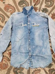 boys denim over shirt in light blue colour