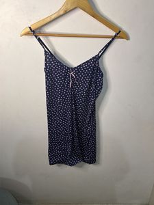 Navy Blue Polka Dot Cami Night top