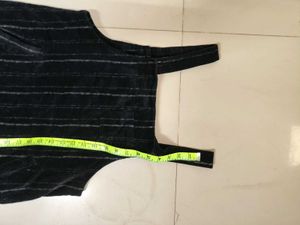 Stylish Black Striped Sleeveless