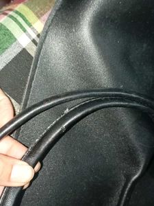 miniso Black Faux Leather Tote Bag