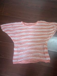 Striped Crochet Knit Top