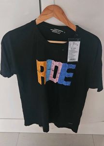 Roadster Women Black Pure Cotton Tshirt