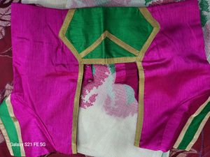 White And Pink Kota Saree