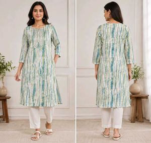 Blue & White Tie-Dye Kurta