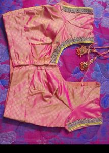 One day offer Double shade Silk  Aari wrk Blouse