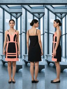 Chic Color Block Dress(XXL)
