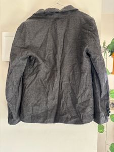 Classic Gray Wool Blend Blazer