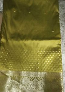 brand new Elegant Olive Green Silk Saree