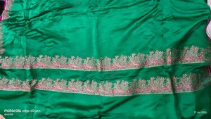 Green saree with border print
