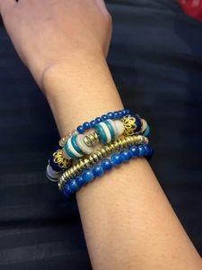 Blue Beads Bracelet (set of 4)