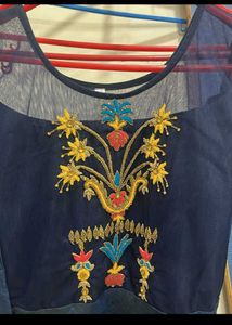 Elegant Blue Embroidered Kurta