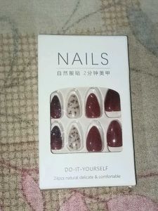 Elegant Burgundy Press-On Nails