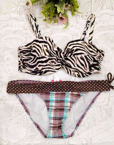Zebra Print Bikini Top with bottom