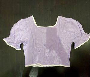 Cute Lavender Puff Sleeve Blouse