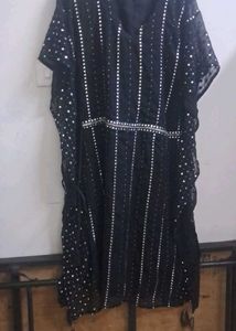 Black Sequined Kaftan Gown