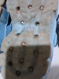Blue Crocs  with "Love" and Kitty Charms