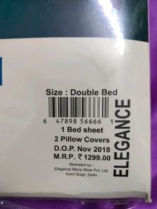 #2 Double Bed Bedsheet King Size With Pillow Covers × 2