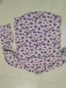 Men's Pink Floral Print Button-Down Shirt