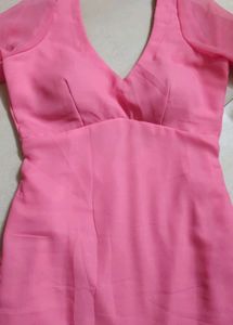backless plain georgette bell sleeve padded kurti
