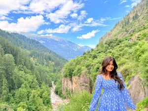 Blue Floral Smocked Mini Dress
