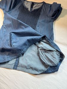 Blue Denim V-Neck Kurta