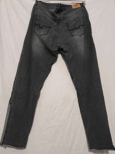 Stylish Charcoal Grey pachwork Jeans
