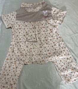 Cute Bunny Print Pajama Set