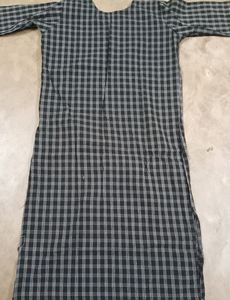 Black Check Print Kurti