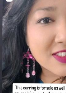 Pink Long Earrings Pair