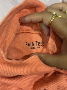 Coral peach Long Sleeve Top