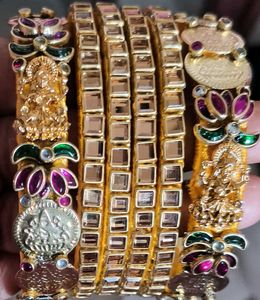 Elegant Gold Tone Bangles