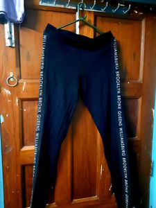 Black Leggings with Brooklyn Print