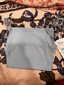 Light Blue Ribbed Tank Top