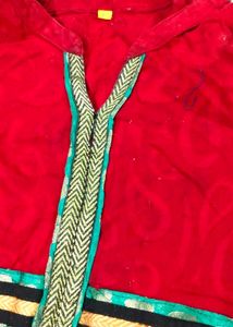 Red Kurti with Embellishments beautiful look