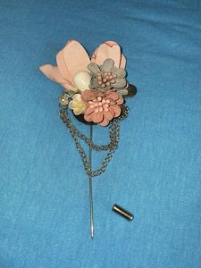 Floral Lapel Pin with Chain