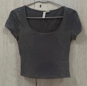 Grey Crop Top