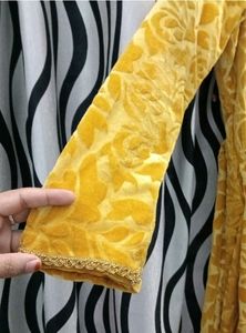 Vintage Yellow Velvet Dress