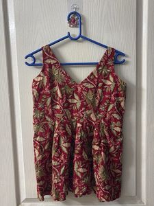 Maroon Floral Print Top