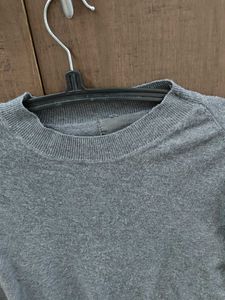 Gray Knit Pullover Sweater