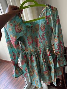 Vark Floral Print Peplum Top And Palazzo