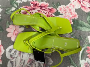 Zara Neon Green Thong Sandals
