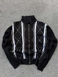 Argyle Zip-Up Sweater