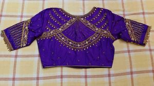 Beautifully Embroidered Purple Blouse